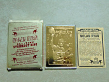 1995 Nolan Ryan All-Time Strikeout King 23KT Genuine Gold Foil Sculpted Card MNT