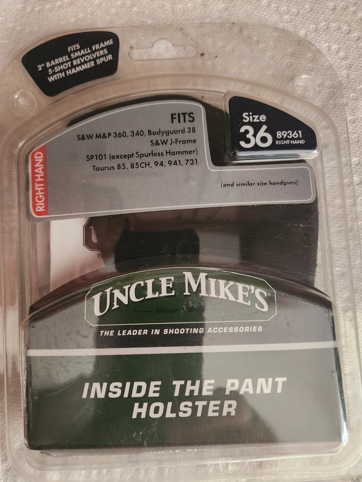 Uncle Mike's Nylon Open Top Style Inside-The-Pant Holster, Black