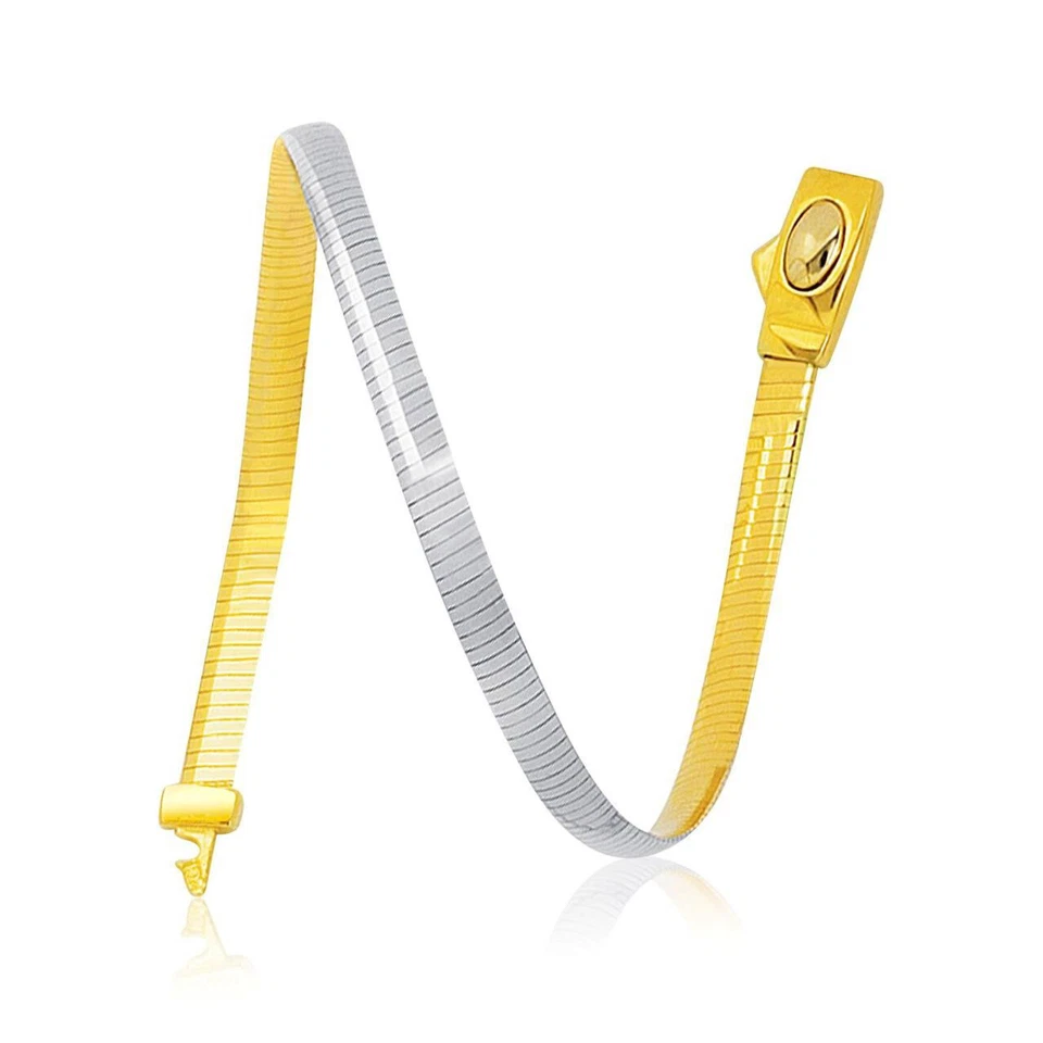 Reversible Omega Bracelet in 14k Two Tone Gold (4.0mm) - Image 1 of 1