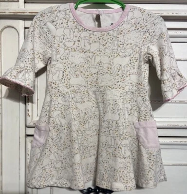 Niñas 18 Meses Bebé Iniciador Vestido Blanco - Diseños Animales y Nubes Foto 1 de 4