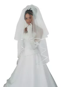Brautschleier Schleier lang 110cm Hochzeit weiss creme champagner - Bild 1 von 1