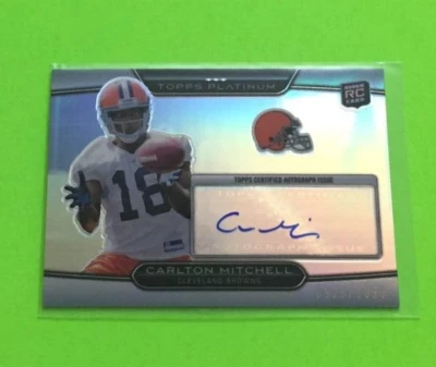 Carlton Mitchell 2010 Topps Platinum Rookie Autograph /1099 Cleveland Browns RC - Image 1 of 3