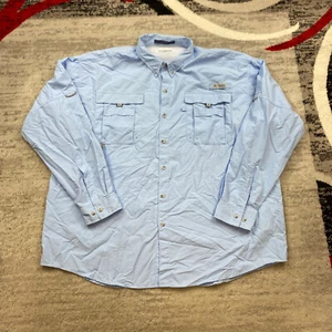 Columbia Bahama Shirt 3XLT 3XL XXXL 3XT 3X Tall Blue Mesh Fish Performance Vent - Picture 1 of 11