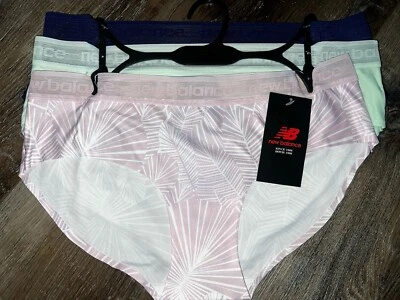 New Balance ~ Ropa interior hipster para mujer Bragas Mezcla de poliéster 3 pares (A) ~ L Foto 1 de 4