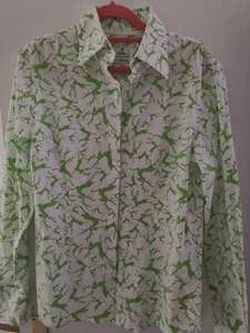 Habsburg Bluse Damen Oberteil Hemdbluse Gr. 40 Baumwolle Grün Stretch - NEU NEU - Bild 1 von 3