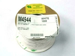5 metri (5M)-Manhattan/CDT M4944 26AWG Filo TFE Cooper placcato argento bianco - Foto 1 di 3