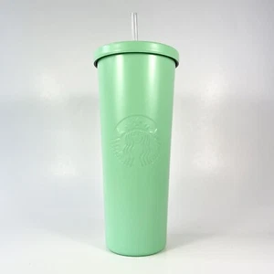 Starbucks 2016 24oz Mint Green Seafoam Stainless Steel Tumbler Venti Matte Lid  - Bild 1 von 5