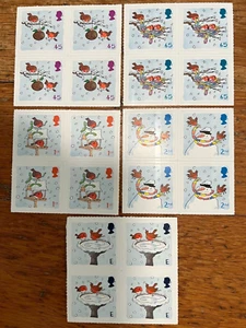 Stamps United Kingdom 5 Blocks of 4 Stamps Winter Birds .45,.65,1st,2nd,E(J431G) - Picture 1 of 6