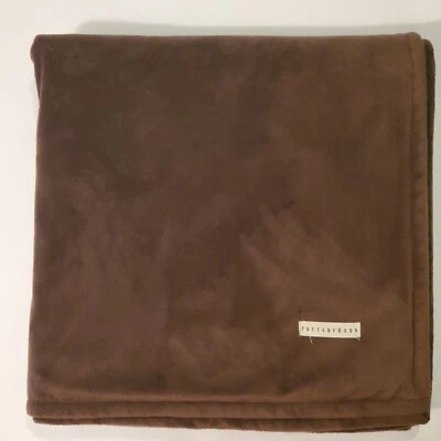 Pottery Barn Throw Blanket Twin/Twin Extra Large Faux Fur Brown - Image 1 of 4