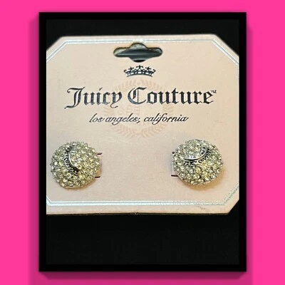 Aretes redondos pavé enchapados en plata Juicy Couture Foto 1 de 4
