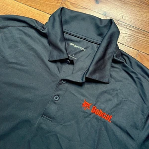Bobcat Construction Equipment Polo Shirt Official Breathable Grey Size Large - Picture 1 of 7