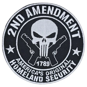 2ND AMENDMENT 1789 SKULL GUNS AMERICA SWAT TACTICAL HOOK MORALE PATCH - Picture 1 of 2