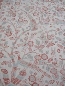Scalamandre Curtain Fabric 'ANISSA PRINT - CORAL SPICE' 2 METRES Cotton Blend - Picture 1 of 8