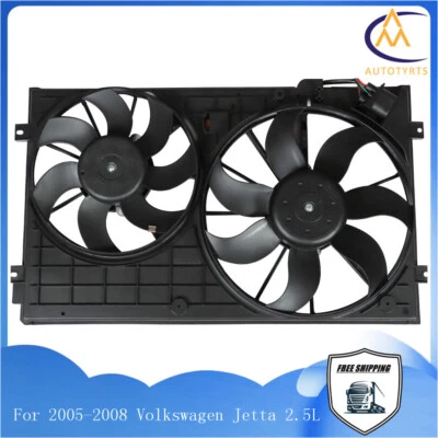 For Volkswagen Beetle Golf Jetta Rabbit 2.5L 2.0L Radiator Cooling Fan Assembly - Image 1 of 4