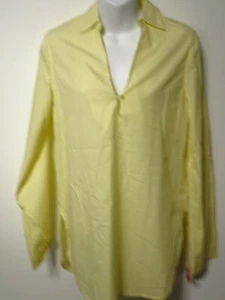 C. Wonder Women's Yellow White Striped V neck Long Sleeve Top Sz XS - Picture 1 of 12