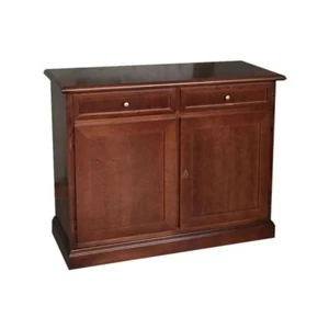 CREDENZA MADIA 2 PORTE 2 CASSETTI TINTA NOCE SCURO ARTE POVERA - Foto 1 di 1