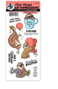 Art Impressions Clear Stamp Set ~ SLOTH-SOME  Birthday, Humorous  -5002