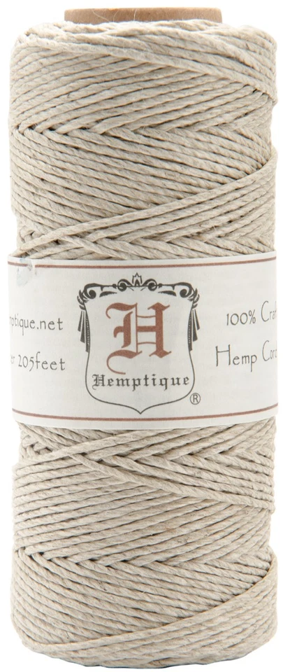 Hemptique Natural Hemp Cord 50gm Spool 20lb