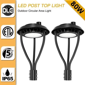 2Pack 80W LED Post Top Light Fixture with photocell Outdoor Garden Yard Lighting - Picture 1 of 12