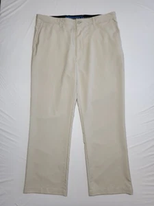 Roundtree & Yorke Performance Pants Mens 38x30 (Fit 38 X 29 ) Work Play Cream - Picture 1 of 14