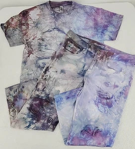 Completo donna Ice Tie Dye American Eagle ragazzo fit jeans 6 Gildan t-shirt media - Foto 1 di 22