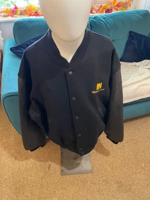 Giacca da baseball promozionale KEF Reference con maniche in pelle, primi anni 90 - Immagine 1 di 4