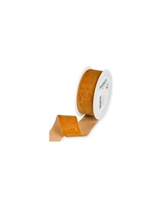 Nastro velluto foglie cm 3.8 x 6 mt ocra - Foto 1 di 1