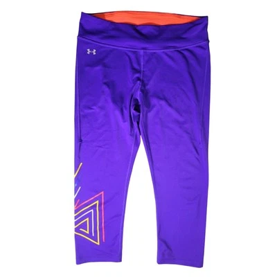 Under Armour Leggings Capri Womens Large Purple Running Yoga Exercise - Image 1 of 4
