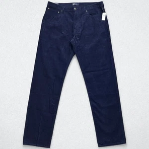 NUOVO Gap Pantalone Uomo 36x36 Blu Navy Velluto a coste Gamba Dritta Elasticizzato Preppy Casual - Foto 1 di 13