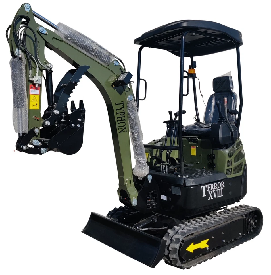 2025 4000 lb Typhon Terror XVIII Mini Excavator Rubber Track with Kubota Diesel