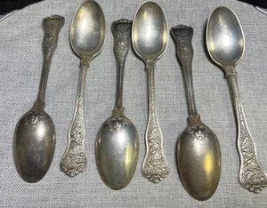 TIFFANY & CO (6) OLYMPIAN STERLING SILVER 6" TEASPOONS MONO Old Stock - Picture 1 of 11