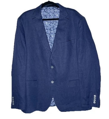 Blazer Ralph Lauren de lino para hombre talla 44R azul marino forrado traje chaqueta suave a medida Foto 1 de 4