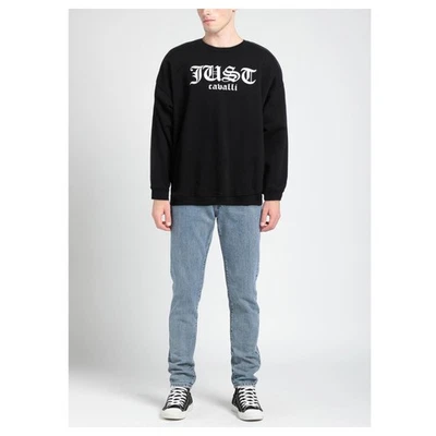 Just Cavalli printed designer crew neck sweatshirt top Size M black authentic - Image 1 of 4