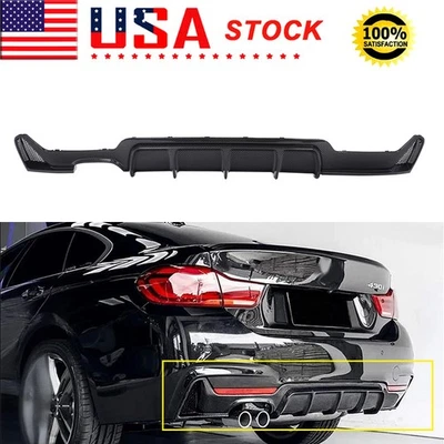 For 2014-2020 BMW F32 430i 440i M Sport Rear Bumper Diffuser Carbon Fiber Style Foto 1 de 4
