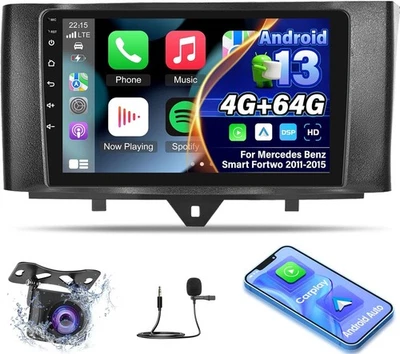 Autoradio per Mercedes Benz Smart Fortwo 2011-2015 9" 4G+64G Android 13 Carplay - Immagine 1 di 4