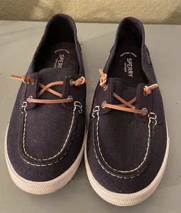 Sperry Lounge Away Bootsschuhe marineblau Leder Schnürsenkel Memory Foam Damen 10 - Bild 1 von 6