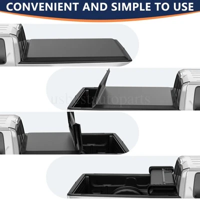 6.5/6.4Ft Quad Fold Tonneau Bed Cover For Dodge Ram 1500 2500 3500 2002-2024 Foto 1 de 4