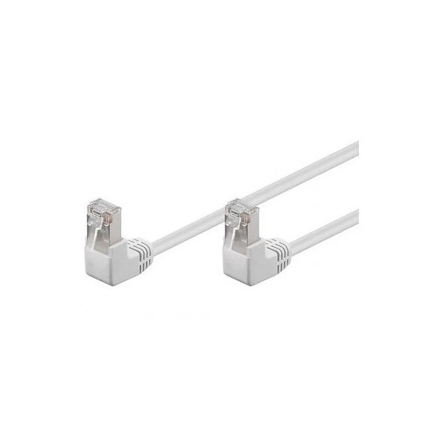 Cavo rete Ethernet Patch CCA Cat.5e UTP Bianco 3 mt angolato 90° - Immagine 1 di 1