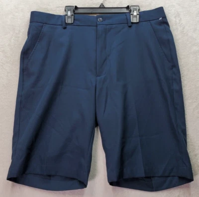 Pantalones Cortos de Rendimiento de Golf Greg Norman Para Hombre Talla 34 Azul Marino Bolsillos de Esmalte Frente Plano Foto 1 de 4