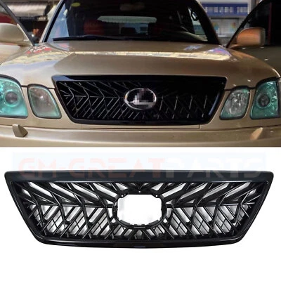 Negro brillante para Toyota Lexus LX470 2003-2007 Parachoques delantero Radiador Parrilla Foto 1 de 4