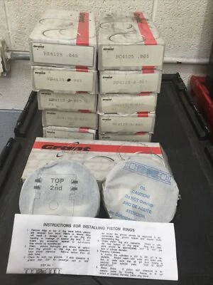 Lote a granel de anéis de pistão NOS Grant Race Series 4.125 furo Ford 351 Chevy fabricado nos EUA - Imagem 1 de 4