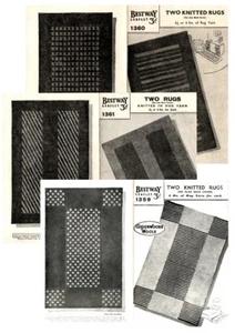 Vintage Strickanleitung 30er/40er Jahre/2. Weltkrieg. Bad/Schlafzimmer Teppich/Matte 6 x Designs - Bild 1 von 4