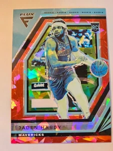 Tarjeta de novato Jaden Hardy - 2022-23 Panini Flux rojo hielo agrietado - Imagen 1 de 2