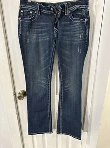 Miss Me Bootcut women’s jeans   Dark Washed Lightly Distressed Size 30\32 - Picture 1 of 10