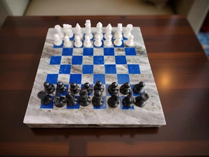 Juego de Ajedrez Mármol Gris - Juego de Arte en Piedra con Piezas de Ajedrez - Regalo Día del Padre 🎁 - Imagen 1 de 8