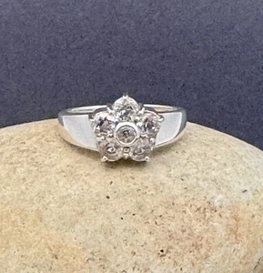 GENUINE WHITE TOPAZ RING set in .925 STERLING SILVER FAST FREE SHIPPING !!! - Picture 1 of 19
