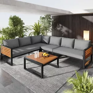 Garten Lounge-Set Akazienholz Verzinkter Eisenrahmen Balkon- & Terrassen Möbel - Bild 1 von 14