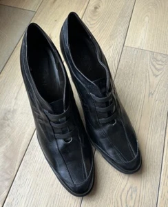 Hogan Womens Stunning Leather Loafer Pumps Block Heel Black Size 10.5 - Picture 1 of 10