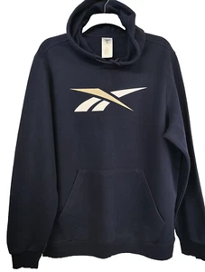 Reebok Black Hoodie XL/50inch Chest pocket Pull over Logo Used (EBSK4139) - Picture 1 of 7