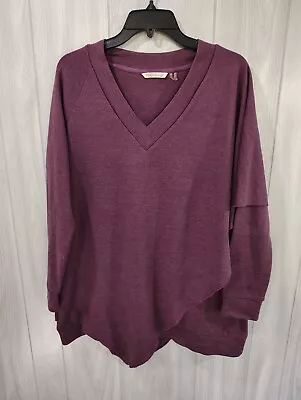 Soft Surroundings Purple Long Sleeve V-neck Pullover Sweater Size M Comfort - Image 1 of 4